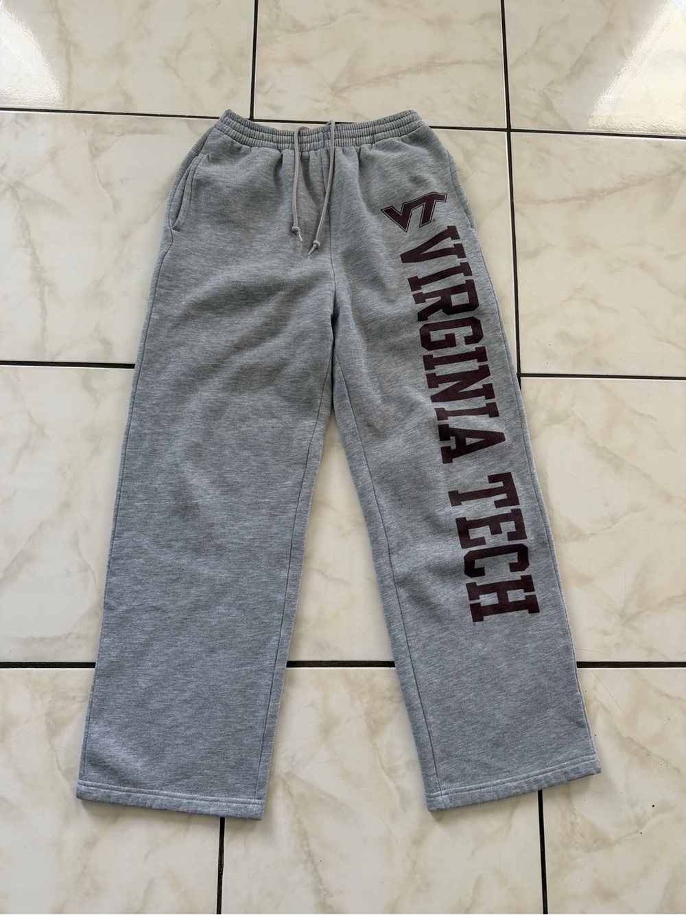 Vintage Jansport Gray Sweatpants with Maroon Virginia Tech Lettering
